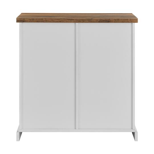 Walker Edison 32" Solid White Reclaimed Barnwood Rustic Farmhouse Buffet